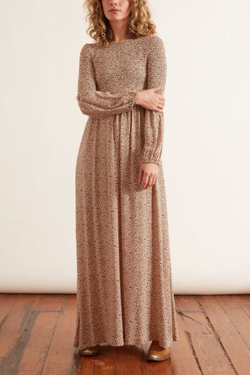 Robebjer Dresses & Skirts - Rodebjer Dress Sandy Dessert Ecru Smocked Long Sleeves Maxi Size XS NEW